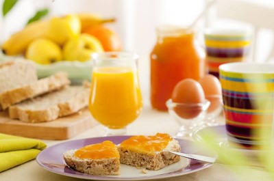 Rich breakfast buffet